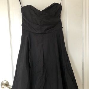 Strapless little black dress with tulle